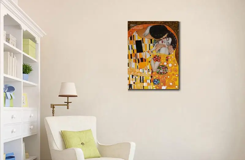Высокое качество знаменитая картина маслом Густав Климт репродукции на холсте поцелуй современное искусство для спальни ручной работы