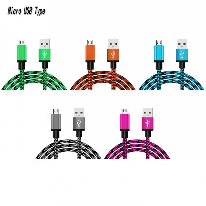 

Universal Data Transmission Micro USB Charger Cable For Sumsung Galaxy S4 S5 S6 Note2 for HTC for Xiaomi for Huawei 5 colors