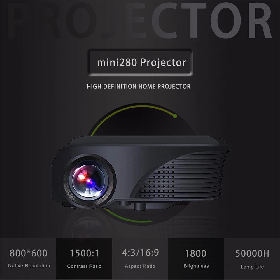 Мини-проектор для домашнего кинотеатра, светодиодный портативный проектор, HDMI, USB, HD, дешевый видеопроектор, Лучший светодиодный проектор