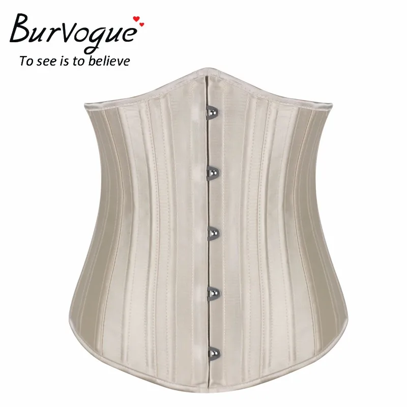 Burvogue сексуальные корсеты и бюстье под грудью Сталь костей атласная Корсет для