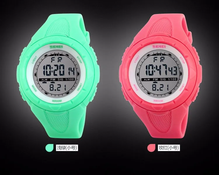 Skmei спортивные женские часы, военные часы, светодиодный, цифровые, модные, повседневные часы для девушек, женские часы, Relojes Mujer