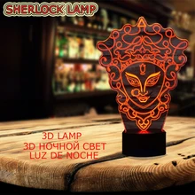 Unique Chinese Style 3D Peking Opera LED Lamp Innovative Gadget Decor 7 Colors Changing Night Light USB Home lighting RC Gift