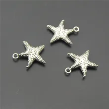 10 Uds. Colgante estrella de mar de plata antigua colgante estrella de mar Vintage para DIY joyería haciendo hallazgos A2211