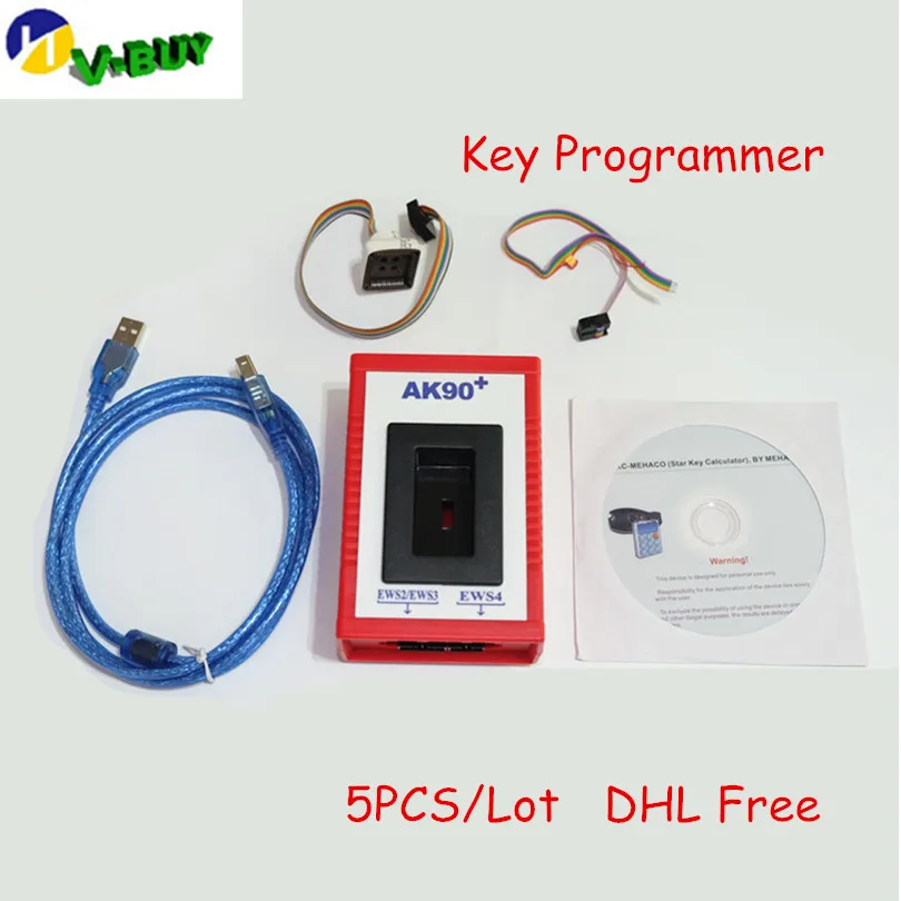 

5pcs/lot DHL Free AK90 Key Programmer V3.19 Version Auto Car Key Maker For B--M-W All EWS Version 2.1/2.2/3/3.3/4/4.4 AK90 Plus