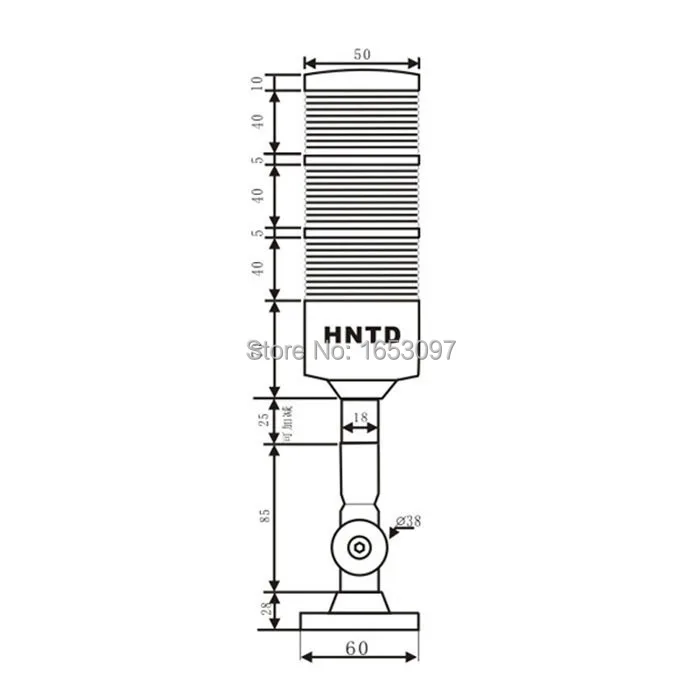 HNTD 50 раз Тип башенный светильник 24 В часто яркий 3 цвета зуммер светодиодный индикатор светильник ЧПУ станок Предупреждение светильник