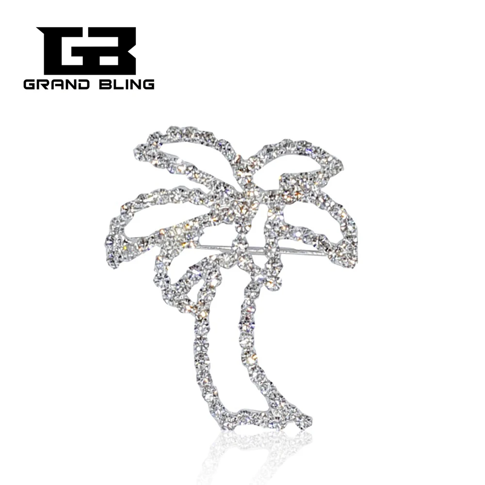 

Clear Rhinestone Coconut Palm Tree Brooch pin REE SHIPPING