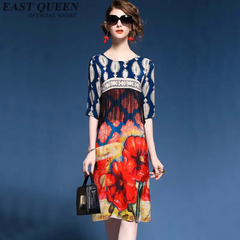 Femmes Boho Chic Robe Mexicaine Hippie Style Ethnique Robe