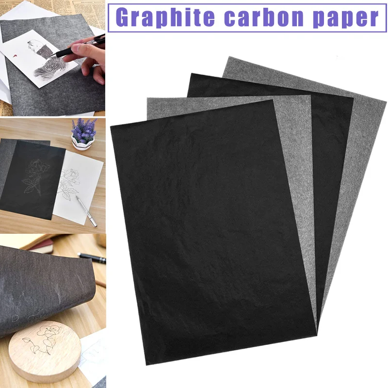

100 Pcs Carbon Paper Transfer Copy Sheets Graphite Tracing A4 for Wood Canvas Art MYDING