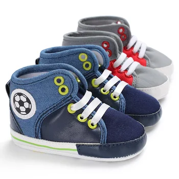

Toddler children toddler boys and girls casual sports shoes breathable cartoon breathable football pattern soft running sneakers