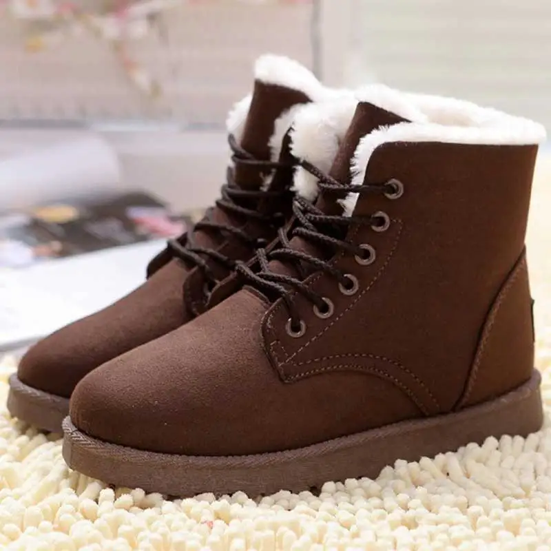 Модные теплые зимние ботинки Теплые женские ботильоны Bota Feminina Женская обувь Botte