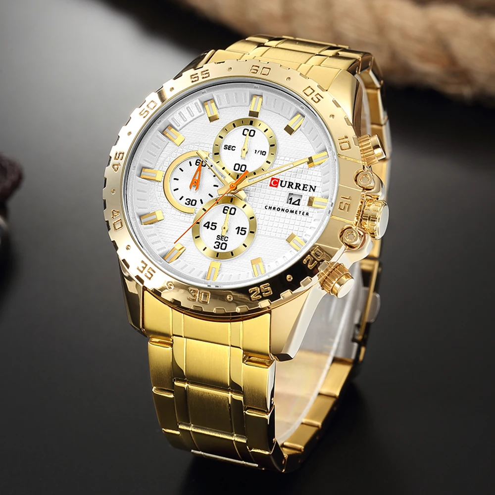 

Sport Quartz Watch Man Chronograph Wristwatch Stainless Steel Sporty Mens Clock Male Casual Business CURREN Watch montre homm