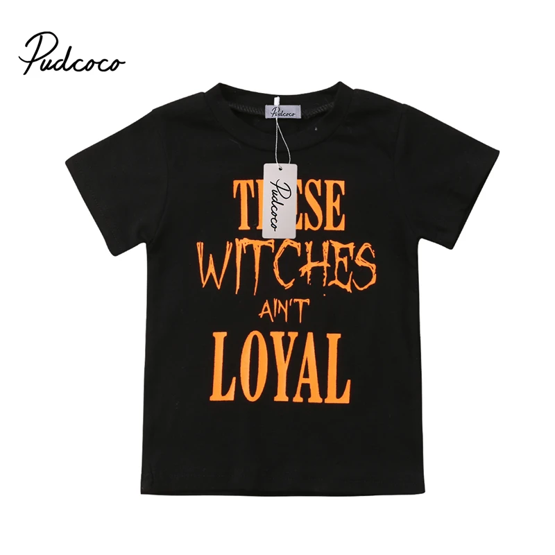 Toddler Baby Boy Halloween Letter Print Tops Costumes Kid T-shirt Shirt Clothes