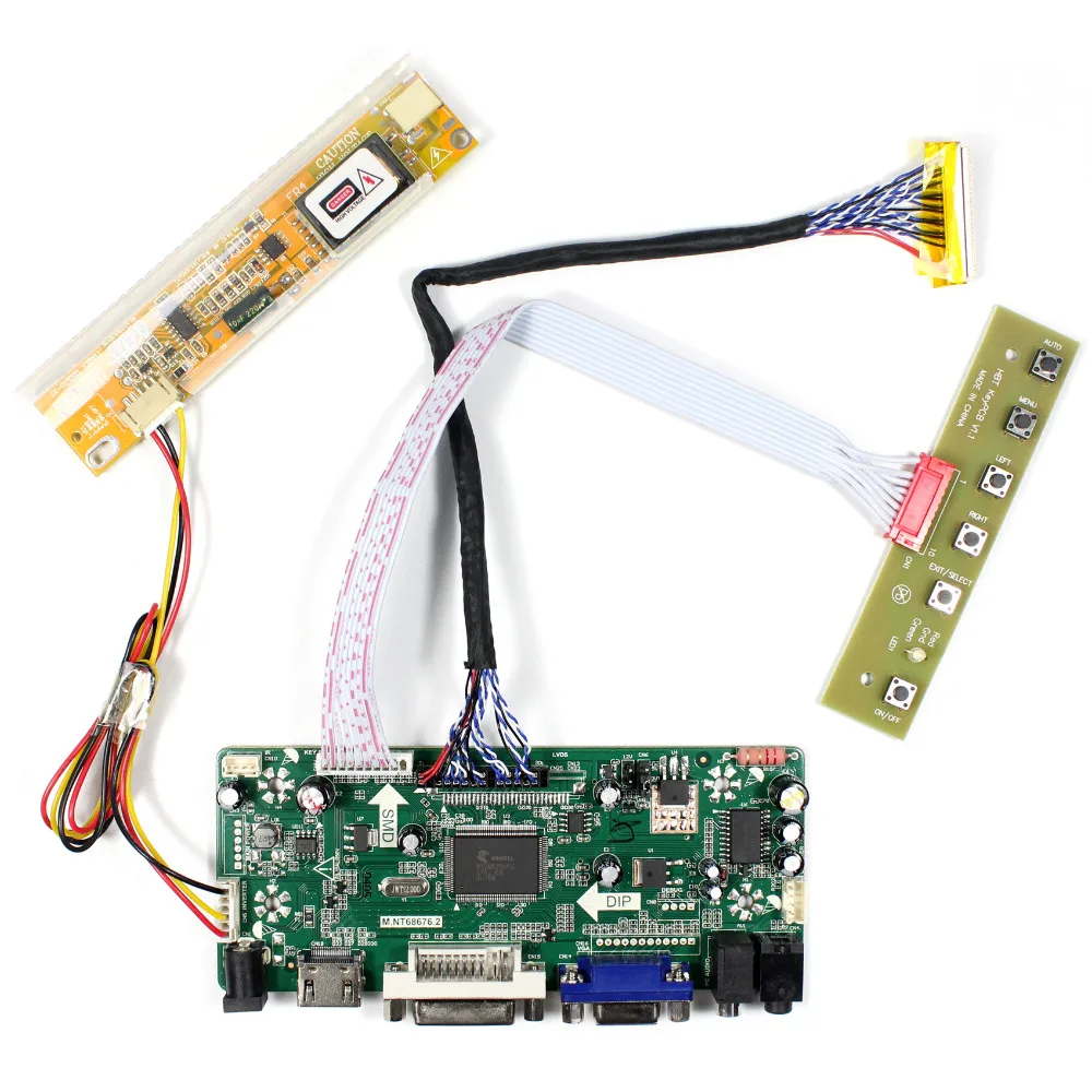 

HDMI VGA DVI Audio LCD Controller board M.NT68676 for 15.4" LP154WP1 CLAA154WP05 B154PW02 N154C3 B154PW01 1440x900 LCD Screen