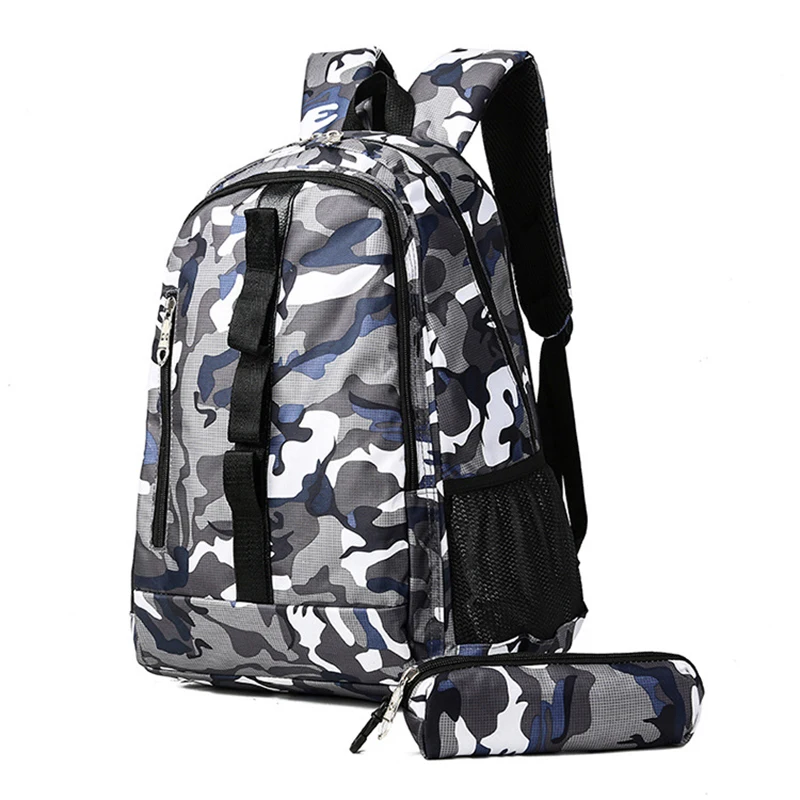 

Explosive models Camouflage Korean version of the school bag two-piece large capacity student backpack summer camp bag