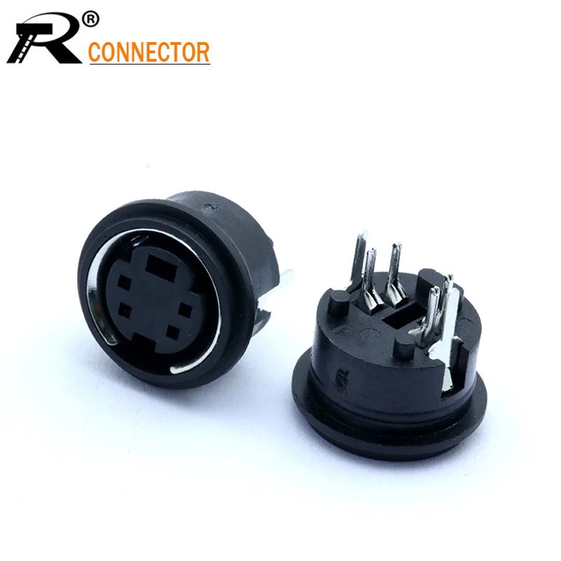 

4pcs Mini DIN 4Pins PS2 Jacks DIN S Terminal Connectors PS2 8P Socket 180Degree
