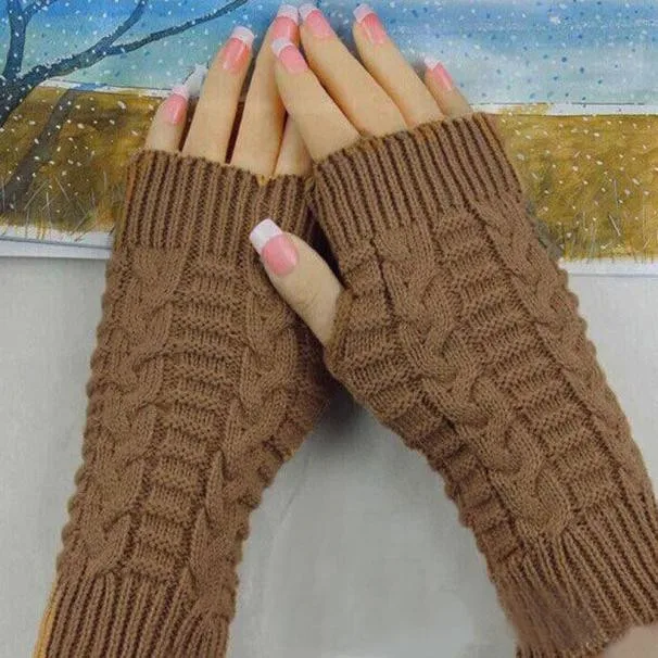 Модные перчатки мужские однотонные шерстяные перчатки без пальцев осенние зимние теплые перчатки чисто черные женские перчатки тактические перчатки Guantes#10