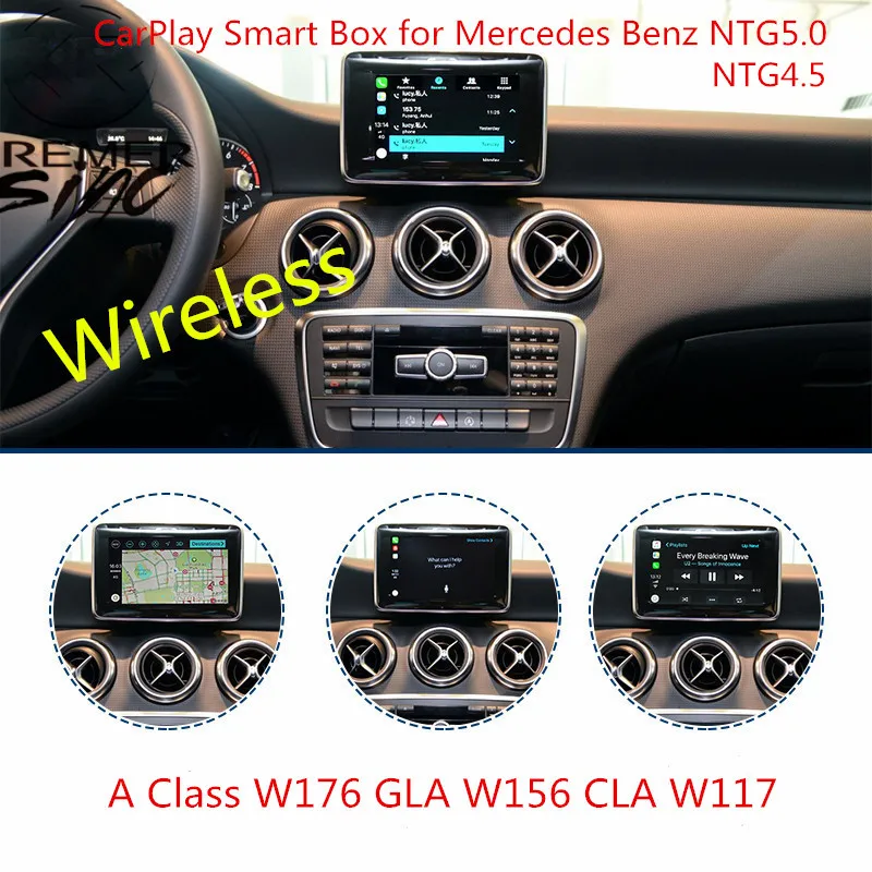 Aftermarket Беспроводной CarPlay Smart Box для Mercedes Benz W176 W246 W205 W207 W216 W212 W218 NTG4.5 NTG5.0