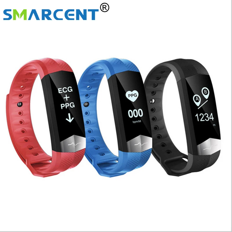 

Smarcent GM4 CD01 Graphite ECG and PPG Sprort Smart Bracelet Reminder Heart Rate Blood Pressure Fitness monitor Band wristband