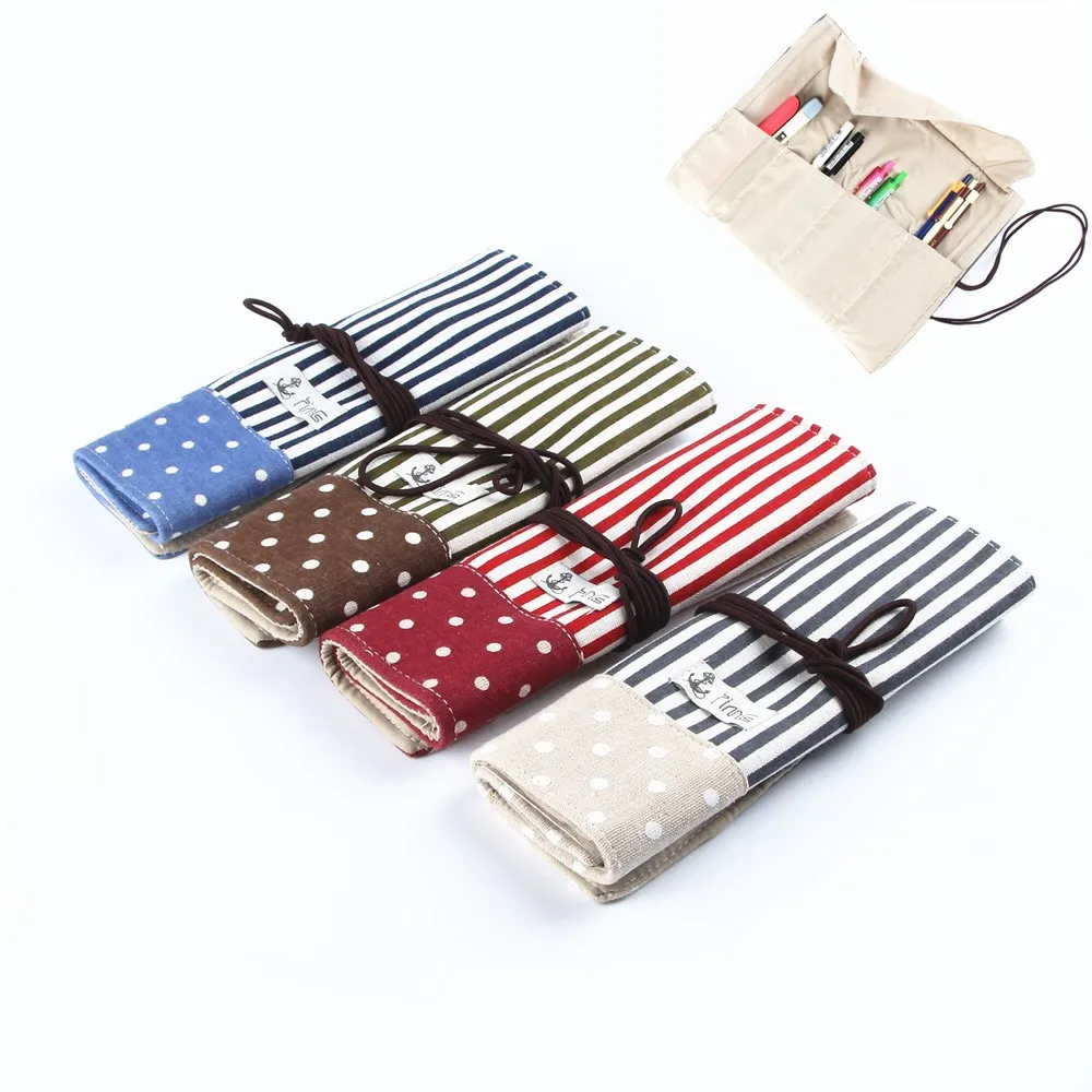 

Pencils Case Wrap Roll Holder for Artist Adult Coloring Travel Portable Canvas Storage Organizer