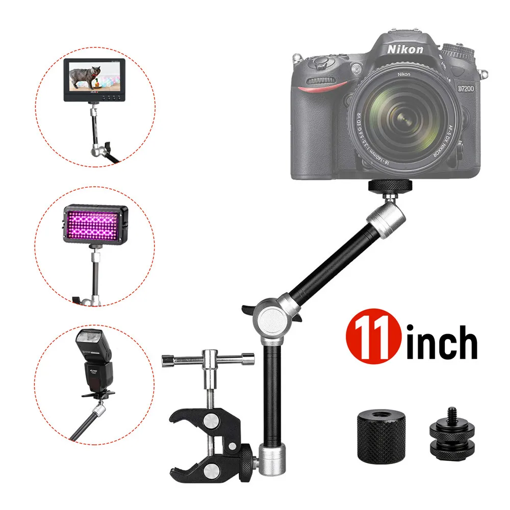 

FANSHANG 7"/11" Adjustable Friction Articulating Magic Arm & Super Clamp For Viltrox Monitor DC-70EX DC-90HD LED Light L132T L11