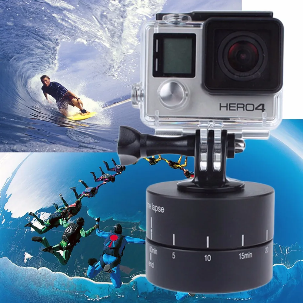 

Time lapse 360 degree Auto Rotate Camera tripod head base 360 TL timelapse For Xiaoyi for Gopro Camera SLR for iphone andriod