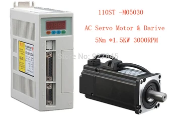 

AC SERVO MOTOR 5.0N.M 1.5KW WITH DRIVER AND CABLE 110ST-M05030 1 Set