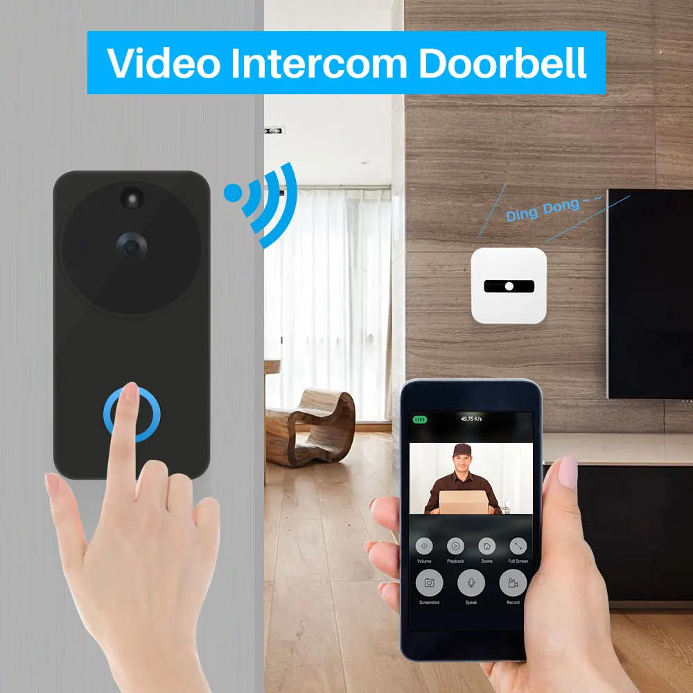 WIFI видео дверной звонок камера Интерком система беспроводной домашний Ip PIR