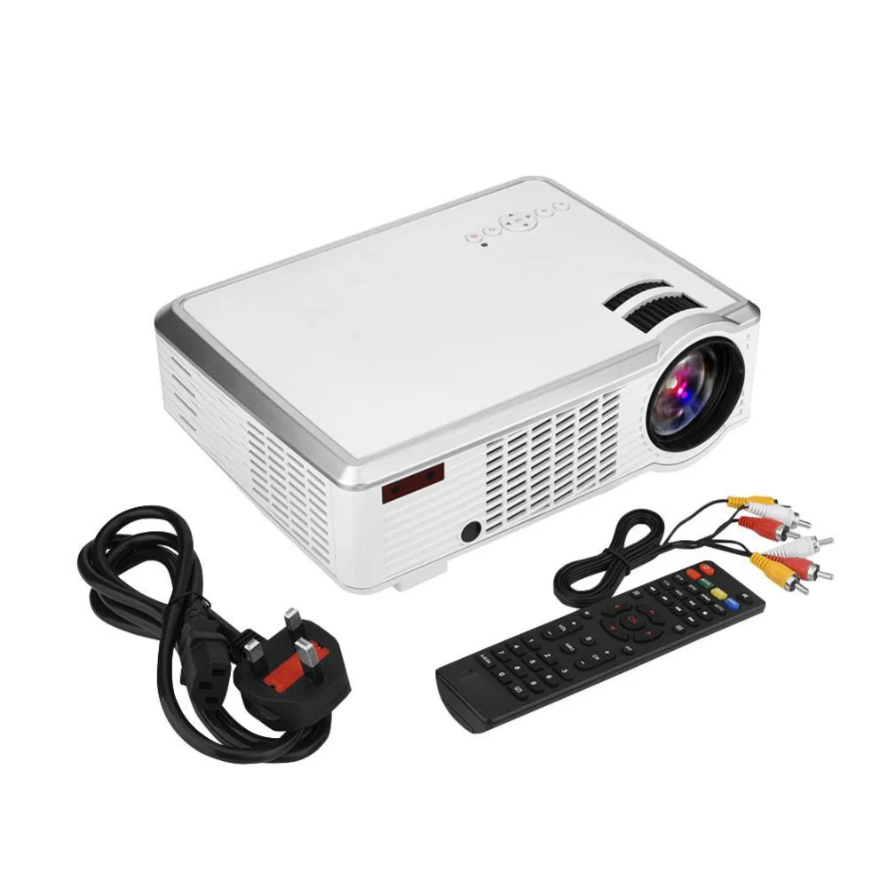 

HiFi SRS Audio HD Projector 4:3/16:9 VGA HDMI USB Audio Video Home Theater Projector for UK Plug
