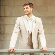 Классический стиль две пуговицы жениха смокинги друзей жениха Мужские свадебные костюмы для выпускного вечера Жених(куртка+ брюки+ жилет+ галстук) K: 935