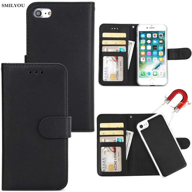 

For iPhone 5 6 6s 7 8 Plus X xs Max XR Case Luxury PU Leather TPU Silicone Megnetic Phone Case Silicone Capa With Card Slot Case