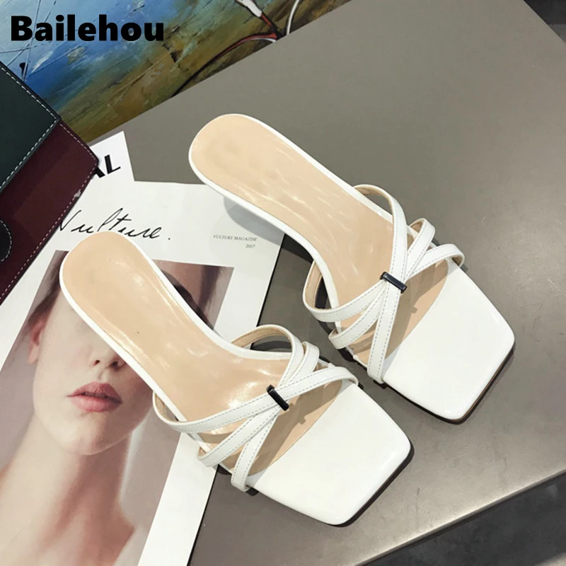

Bailehou Women Summer Slipper Elegant Thin Heel Open Toes Ladies Sandals Slip On Beach Flip Flop Outdoor Dress Party Women Pump