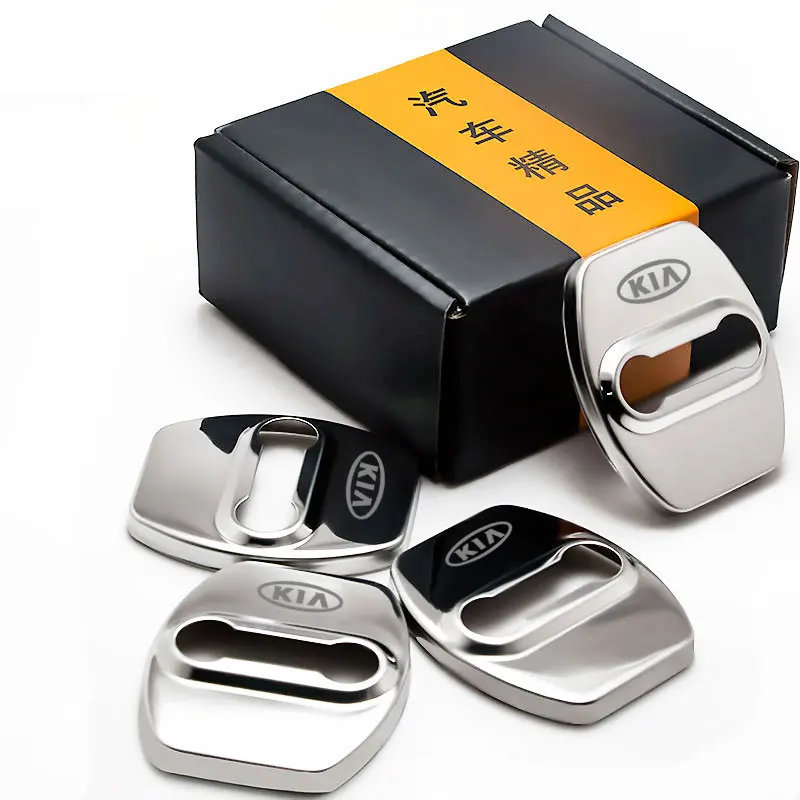 

Stainless Steel Car Covers Door Lock Cover Protecting For KIA K2 K3 K4 K5 K7 kX3 KX5 k3S Carens Sportage sportageR Car Styling