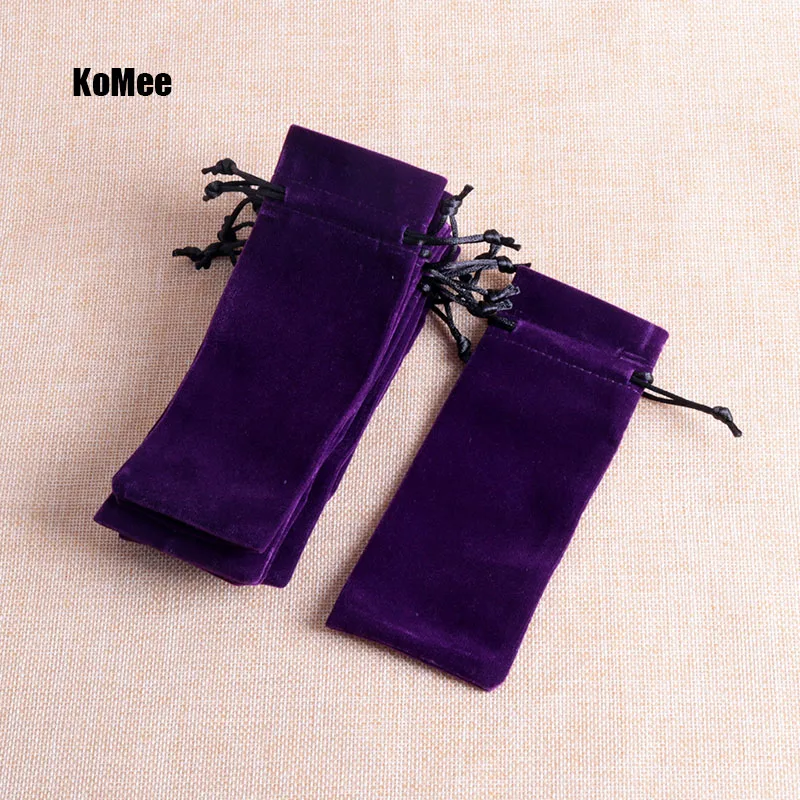 Мешочек для ювелирных изделий на заказ подарочные пакеты 50 шт./лот 6x15 см Фиолетовый высокое качество бархат дисплей мешок шнурок ткань маленькая сумка для помады