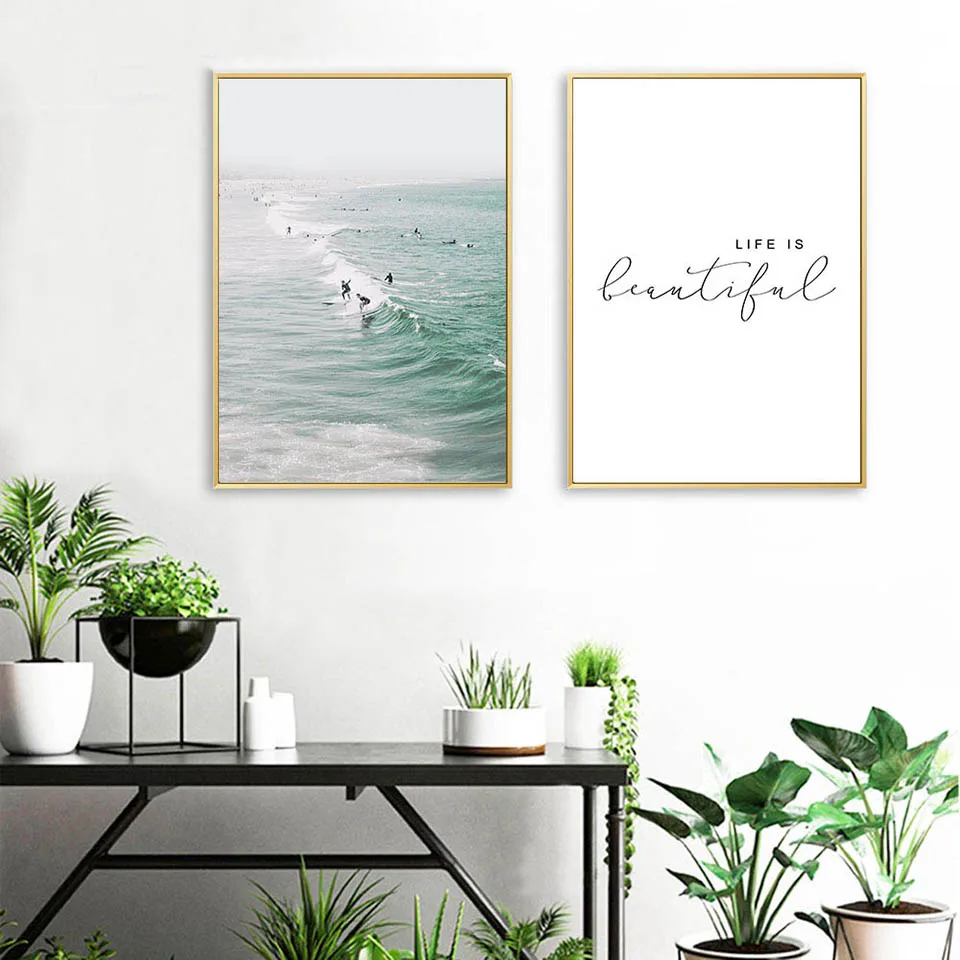 Scandinavian-Tropical-Decoration-Sea-Leaf-Canvas-Poster-Landscape-Nordic-Style-Wall-Art-Print-Nature-Painting-Decorative (1)