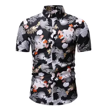 

Mens Summer Beach Hawaiian Shirt 2019 Brand Short Sleeve Plus Size Floral Shirts Men Casual Holiday Vacation Clothing Camisas