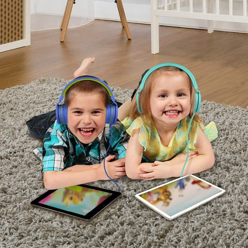 Kids Headphones Wired Toddler Headset Mic 85dB Volume Limiting Stereo Foldable Children TV Tablets Laptops Babies Boys Girls