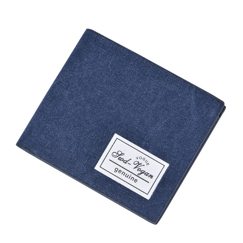 

New Canvas Bifold Short Wallet For Men Casual Solid Credit Card Holder Purse Ultra Thin Men's Wallets