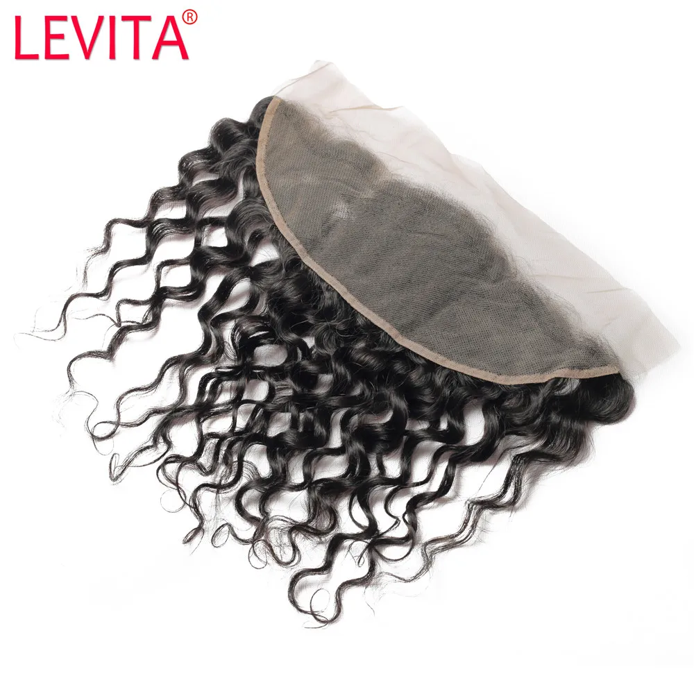 

LEVITA Indian Water Wave Frontal Closure 13x4 Transparent Swiss Frontals 1 Piece 100% Remy Human Hair Free Part 10"-20" Prepluck