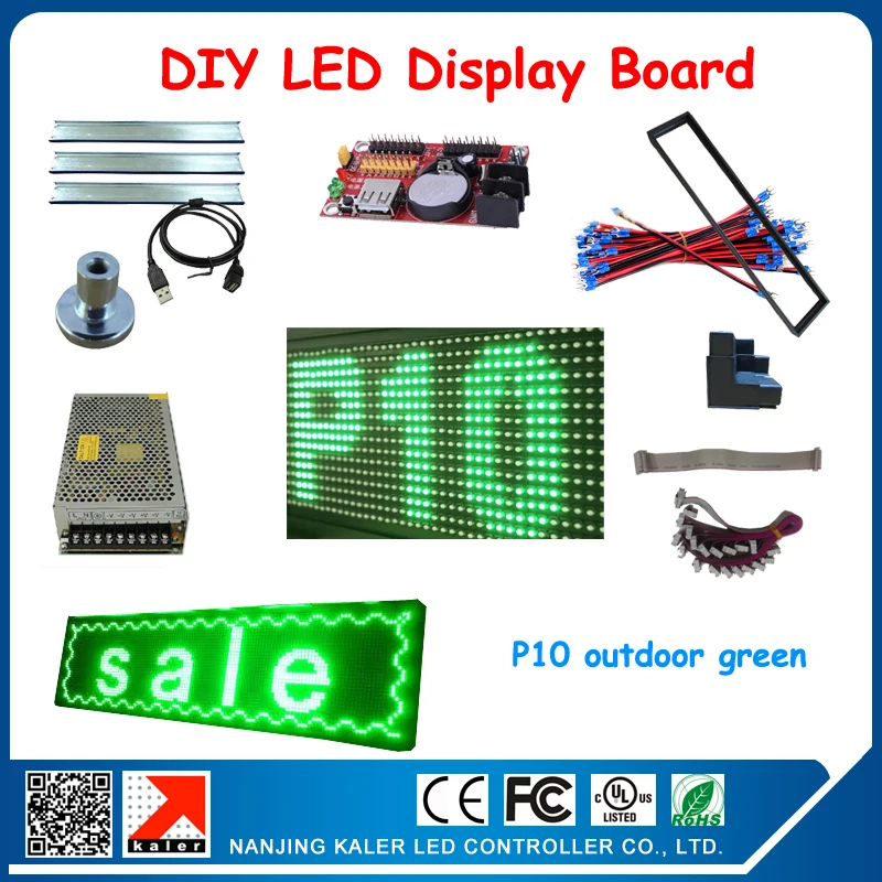 P10 outdoorgreen цвет светодиодный дисплей модуль и плата управления кабель питания