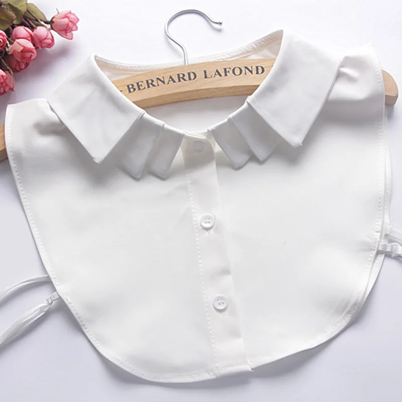 

Women All-match False Collar Apparel Accessaries Latest Fashion Elegant cotton white turn down collier femme decoration shirt