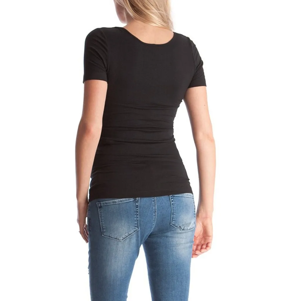 Новая женская рубашка ropa de mujer Одежда для беременных мам Одежда для кормящих мам полосатые футболки с длинными рукавами одежда jurk