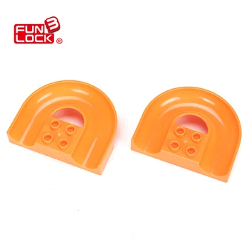 

Funlock Duplo Marble Run 2pcs 180 degree way Assemble Plastic Slide Blocks Parts for Kids