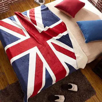 

British style blankets British Flag design winter Home sofa wool blanket leisure Acrylic Cashmere blanket Bedding Wholesale