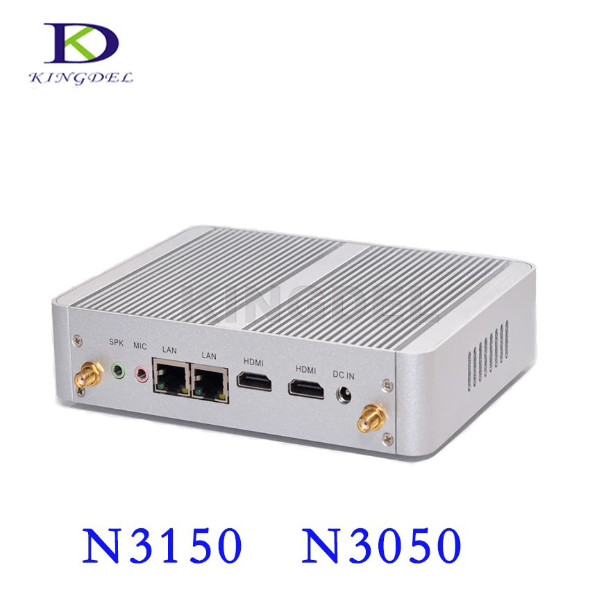 Мини-компьютер kingdell с двойным LAN + HDMI безвентиляторный Nettop четырехъядерный