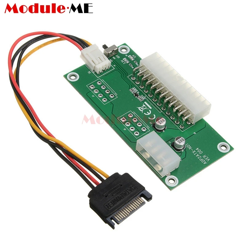 

New PC Desktop ATX 24Pin Dual PSU Power Supply Sync Starter Extender Cable for Bitcoin Mining Expanded Ded With Manual Switch