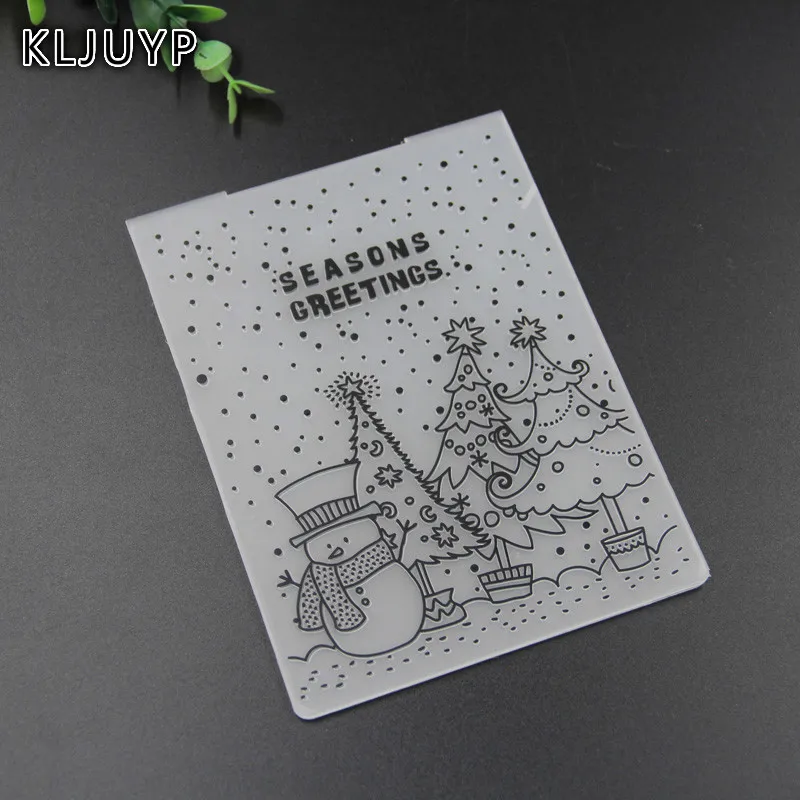 

KLJUYP Seasons Greetings Plastic Embossing Folders for DIY Scrapbooking Paper Craft/Card Making Decoration Supplies
