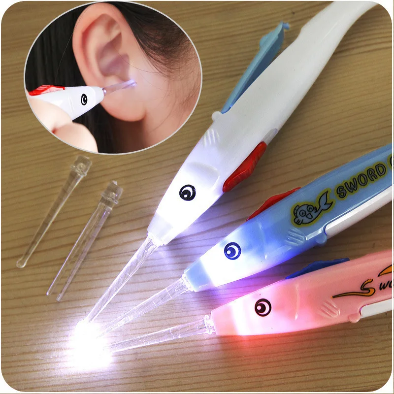 

1pcs Light Ear Spoon Shiny Earpick Children Visible Earpick Ear Cleaning Random Color Delivery Health Care