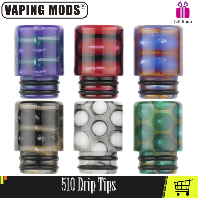 

Vaping Mods 510 Drip Tips Resin Drip Tips 510 For 510 Geekvape rda rta Atomizer Electronic Cigarettes Vape Accessories