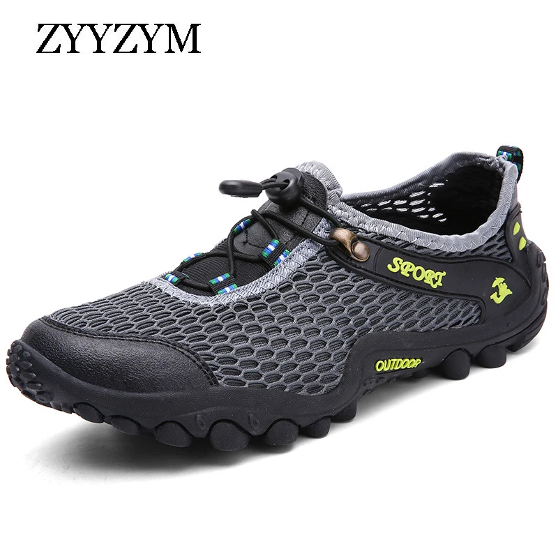 

ZYYZYM Men Mesh Shoes Summer Casual Shoes Men Fashion Sneakers Non-slip Breathable Light Outdoor Walking Footwear EUR 38-45
