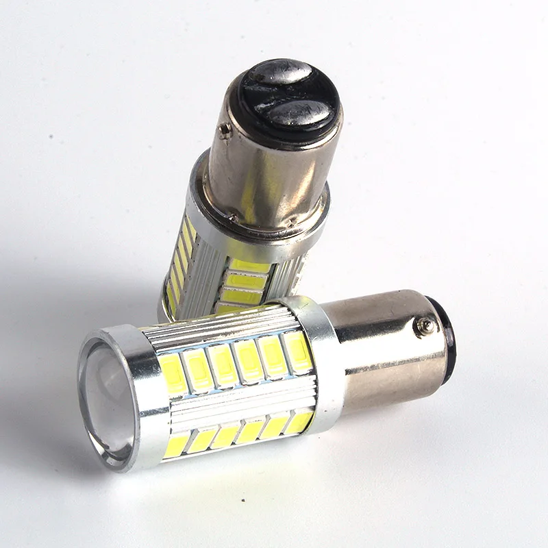 2X 1157 BAY15D стробоскопическая вспышка Blink 33 SMD 5630 LEVOU Silicone P21/5 Вт светоотражатель 12
